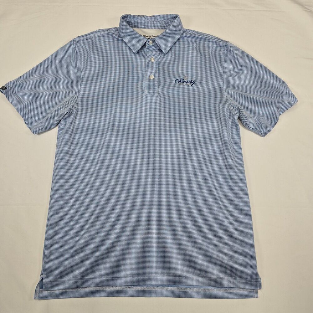 Straight Down Men's Blue Golf Polo Shirt Somerby Golf Course Logo Size M
